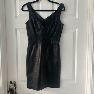 Vintage Michael Hoban Little Black Leather Dress Mobwife